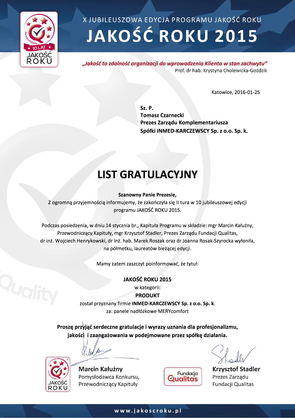 List gratulacyjny